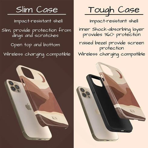 Boho Landscape Custom Initials iPhone Case